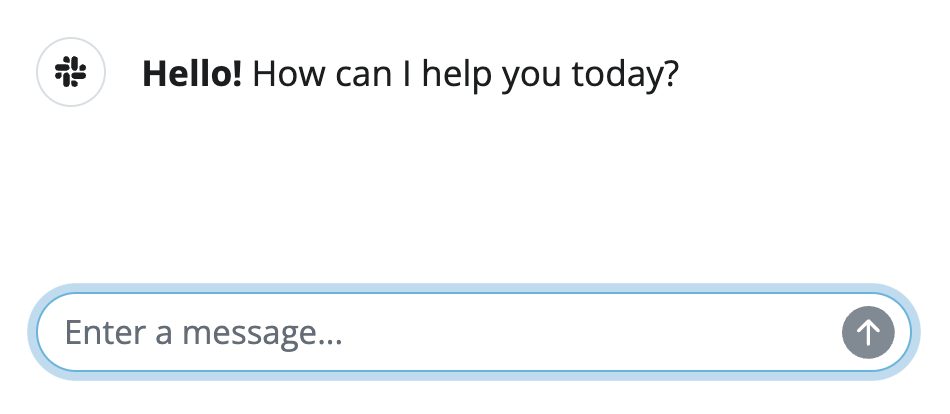Screenshot of a chatbot with a custom (slack) icon.