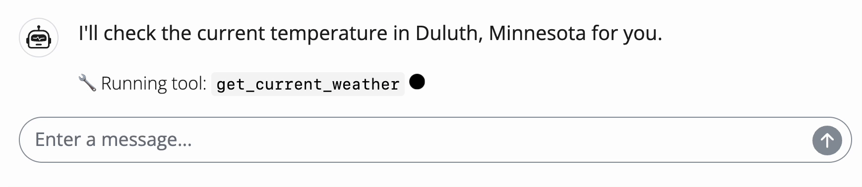 Screenshot of a tool call running.