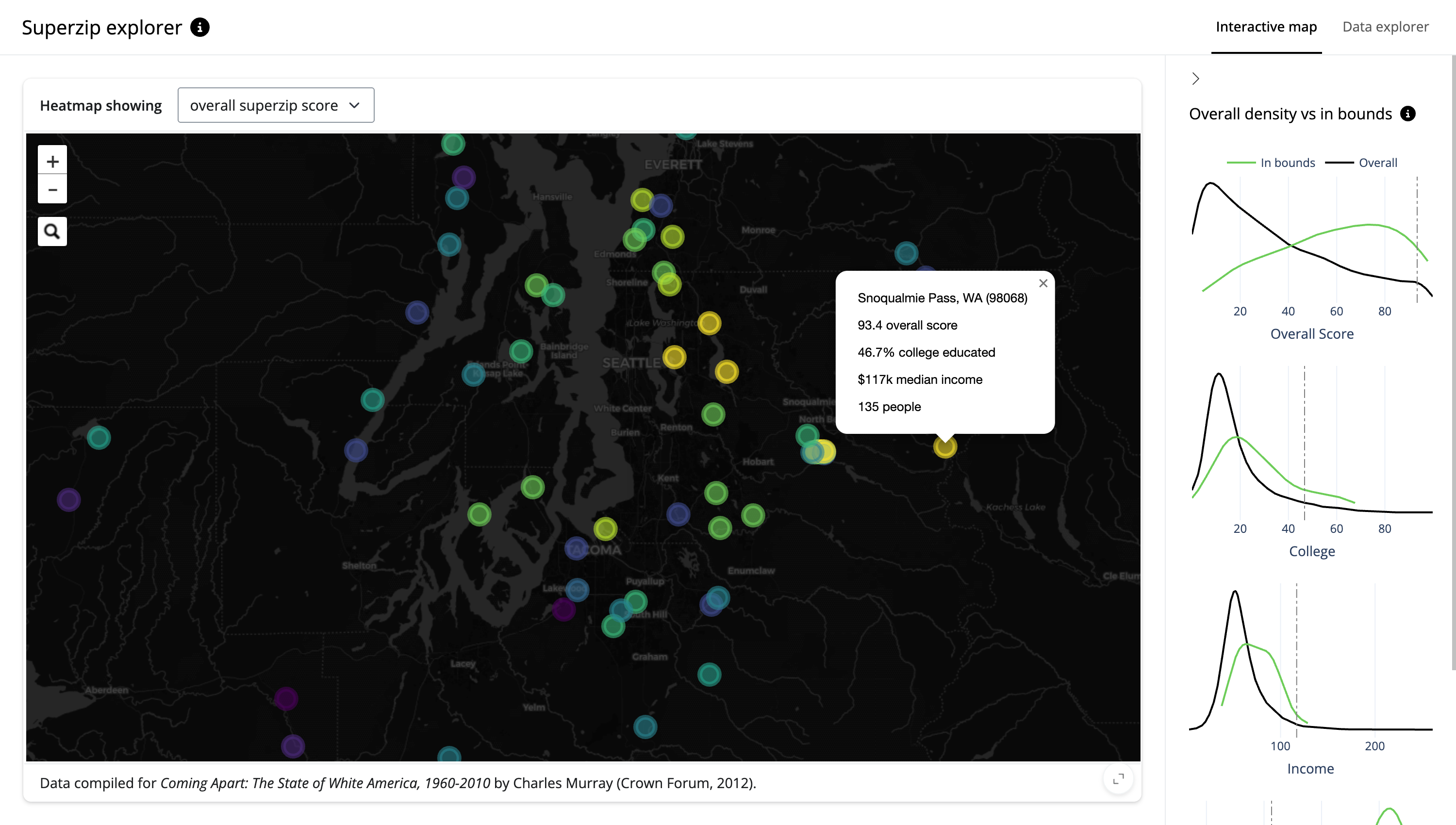 A screenshot of an dashboard that includes an ipyleaflet map.