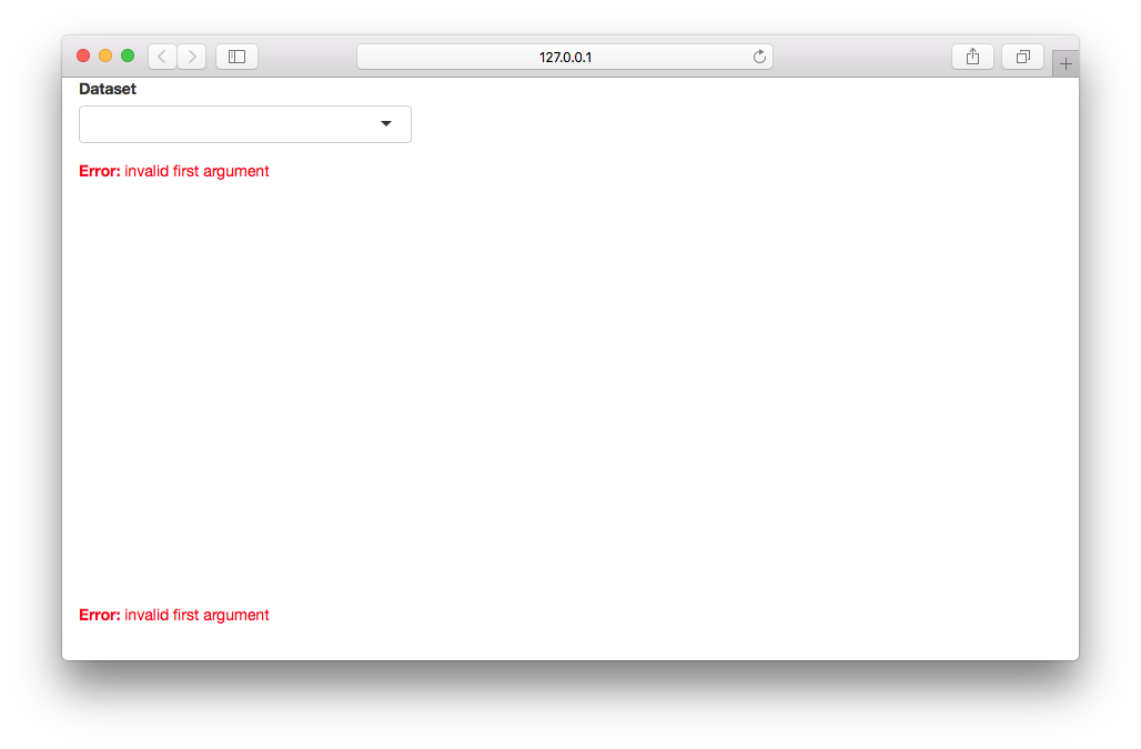 Example with error Invalid first argument